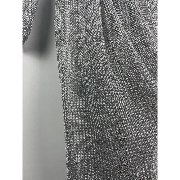 Meshki SilverShimmer Catalina Longline Knit Metallic Carigan Swim Coverup Size L - Picture 6 of 9